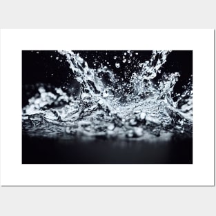 Splashing water abstract design Posters and Art